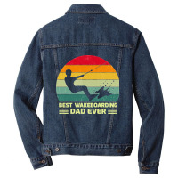 5.funny Vintage Best Wakeboarding Dad Ever Father's Day Sweatshirt Men Denim Jacket | Artistshot