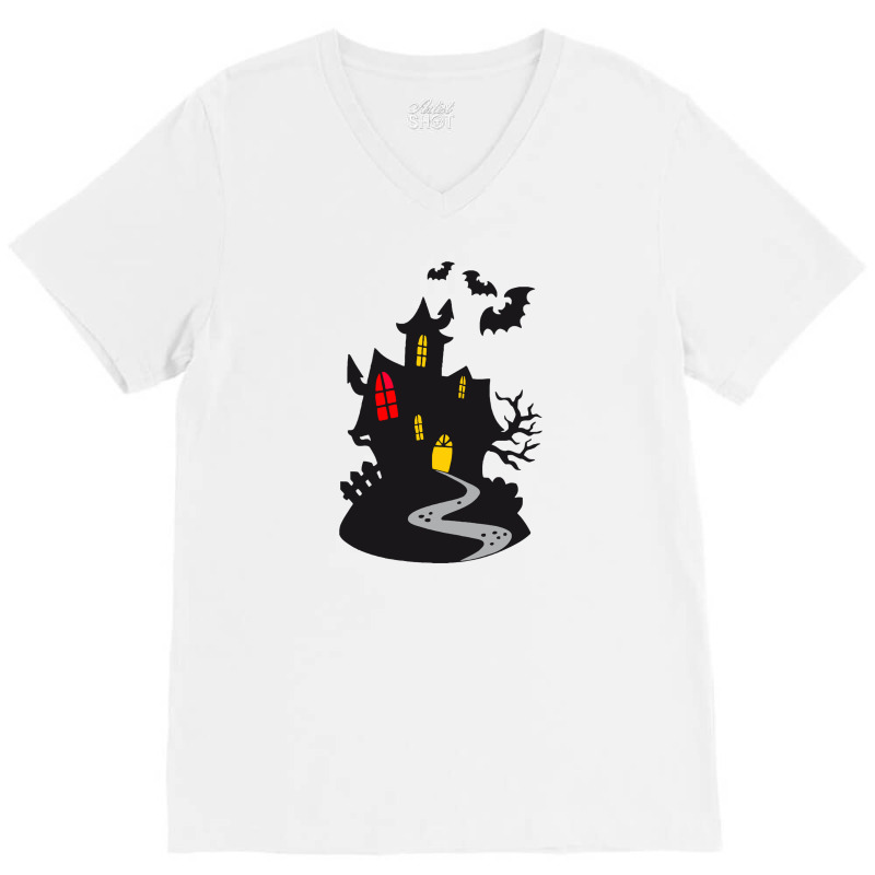 Haunted House V-Neck Tee by aldishuher | Artistshot