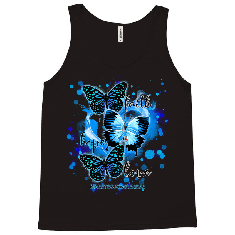 Faith Hope Love Diabetes Awareness T  Shirt Faith Hope Love Butterfly Tank Top | Artistshot