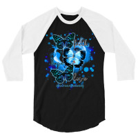 Faith Hope Love Diabetes Awareness T  Shirt Faith Hope Love Butterfly 3/4 Sleeve Shirt | Artistshot