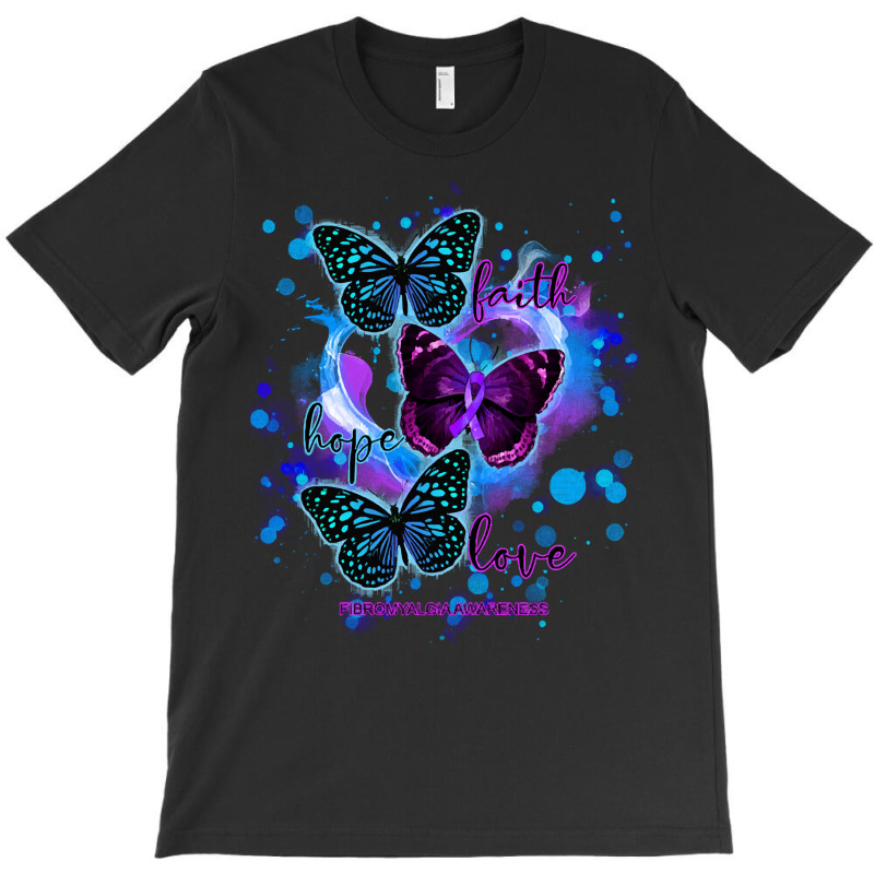 Faith Hope Love Fibromyalgia Awareness T  Shirt Faith Hope Love Butter T-shirt | Artistshot