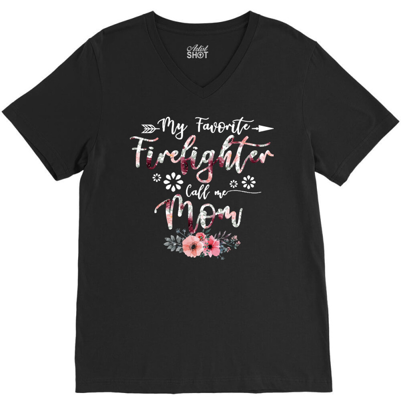 Family Cute Fathers Day 2022 Gift T  Shirt My Favorite Firefighter Cal V-neck Tee | Artistshot