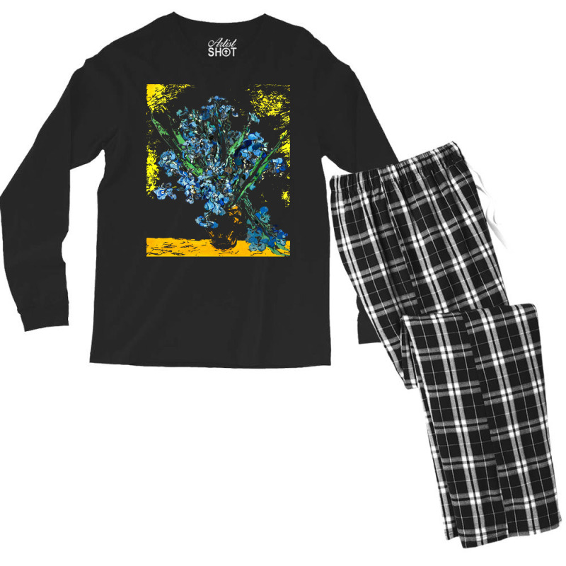 Famous Painting T  Shirt Irises Painting By Van Gogh T  Shirt Men's Long Sleeve Pajama Set | Artistshot