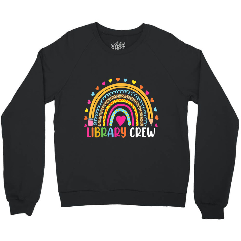 Rainbow Reading Library Books Lover Heart Librarian Gift Crewneck Sweatshirt by BraylonDesign | Artistshot