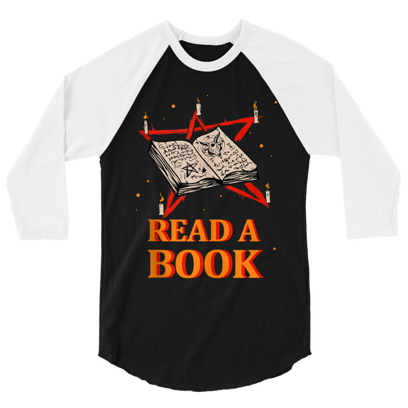 Read A Book Pentagram Satan Occult Goth Satanic 3/4 Sleeve Shirt by BraylonDesign | Artistshot