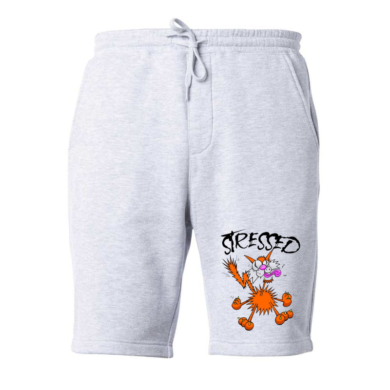 Stressed Cat Fleece Short | Artistshot