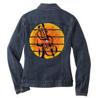 Cello Musician String Instrument Cellist Music Lover Gift Raglan Baseb Ladies Denim Jacket | Artistshot