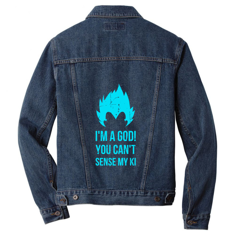 I'm A God Blue Veg   Vegeta Men Denim Jacket | Artistshot