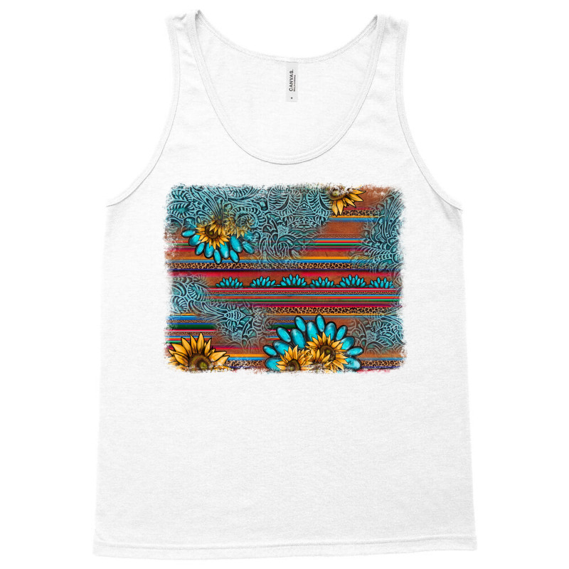 Sunflower Gemstone Serape Background Tank Top | Artistshot