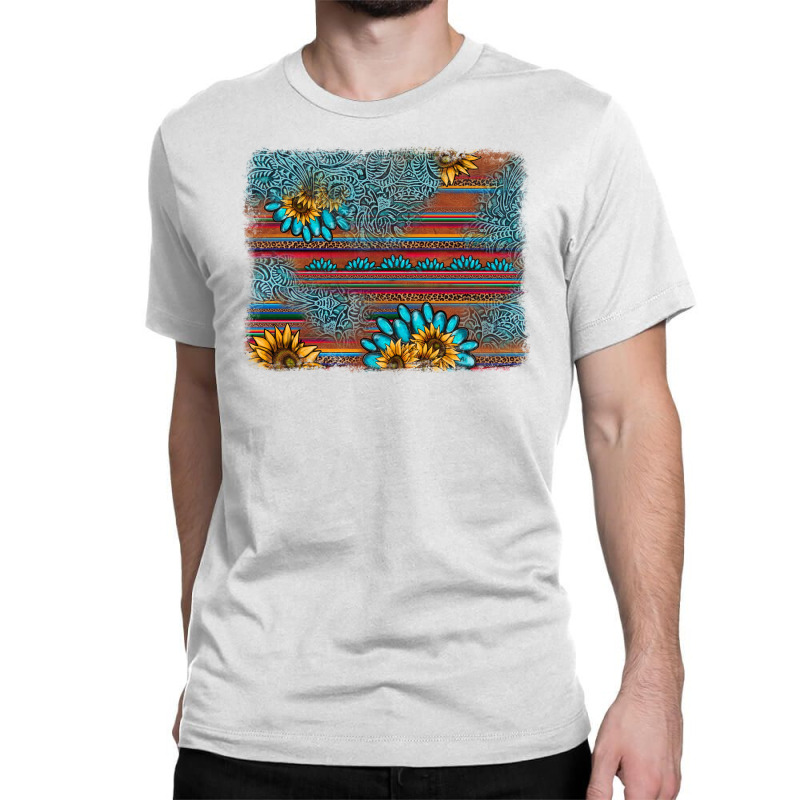 Sunflower Gemstone Serape Background Classic T-shirt | Artistshot