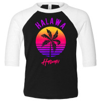 Halawa, Hawaii  Cool Retro Sunset Of Halawa, Hi T Shirt Toddler 3/4 Sleeve Tee | Artistshot