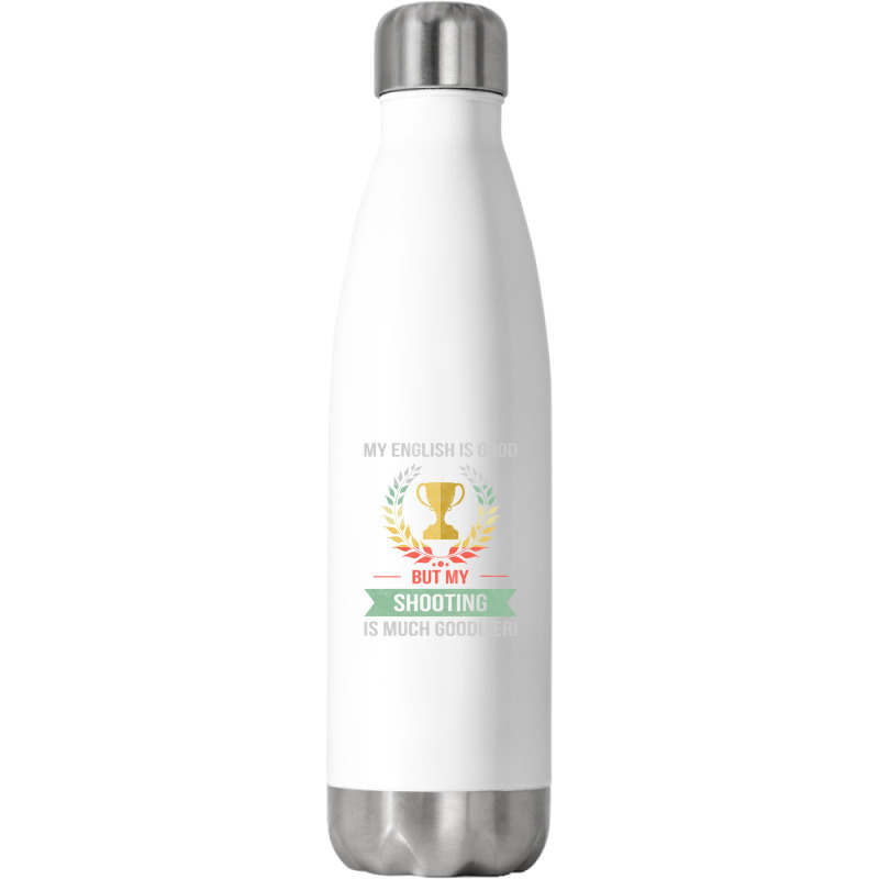 Funny Shooting Sport Design Stainless Steel Water Bottle | Artistshot