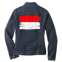 Indonesia Flag Pride Friendship Proud Peace Retro Vintage T Shirt Ladies Denim Jacket | Artistshot