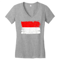 Indonesia Flag Pride Friendship Proud Peace Retro Vintage T Shirt Women's V-neck T-shirt | Artistshot