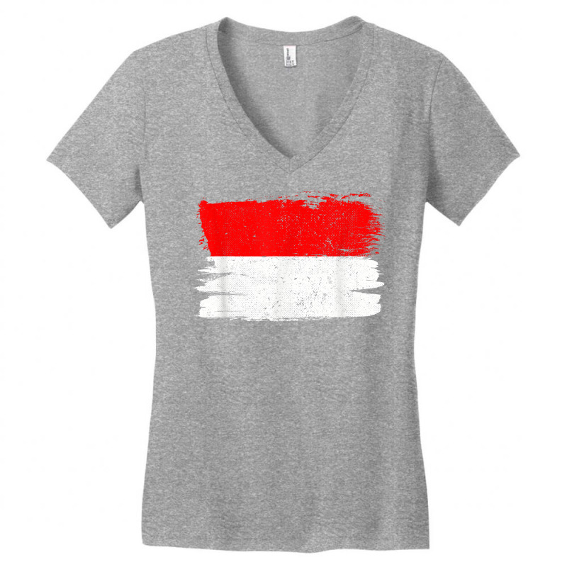 Indonesia Flag Pride Friendship Proud Peace Retro Vintage T Shirt Women's V-neck T-shirt | Artistshot