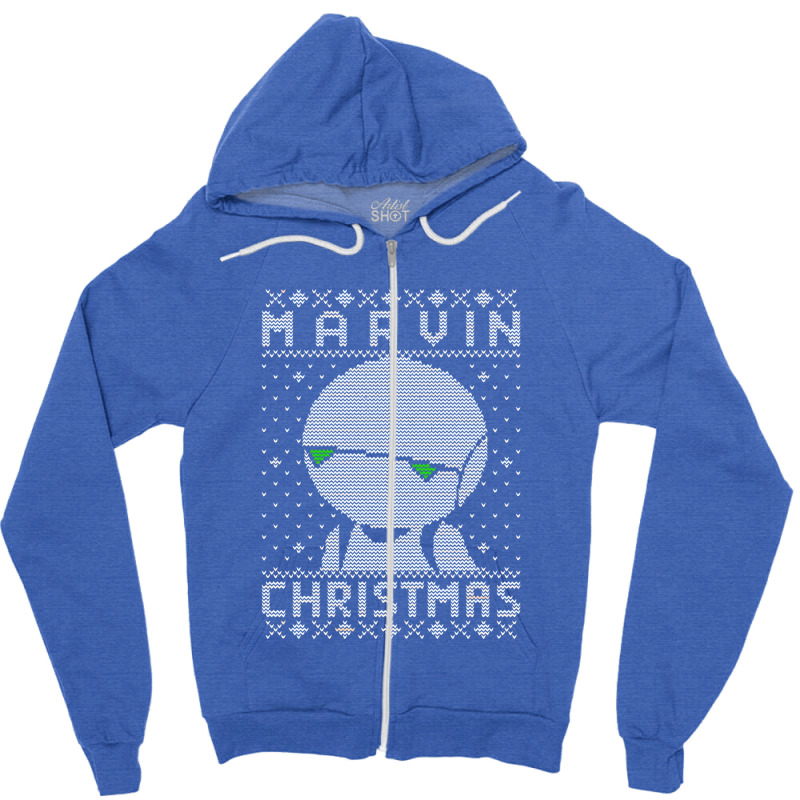 Marvin Christmas   H2g2 Zipper Hoodie | Artistshot