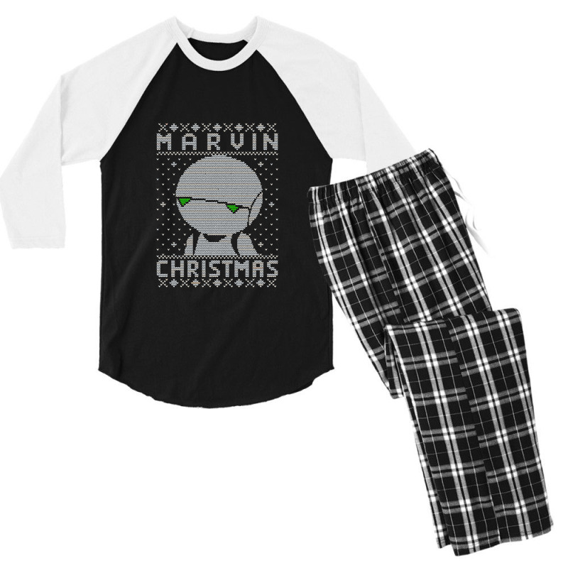 Marvin Christmas   H2g2 Men's 3/4 Sleeve Pajama Set | Artistshot