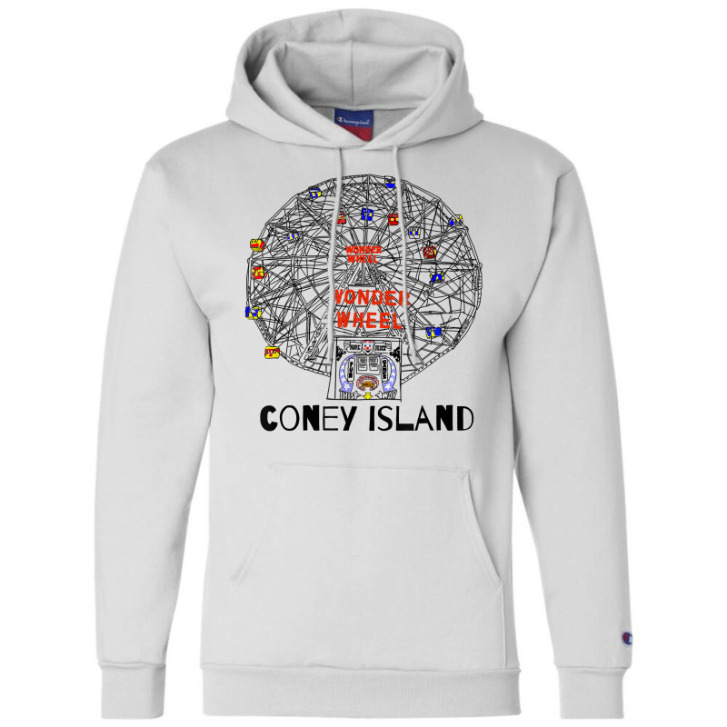 Coney Island Brooklyn New York City Ferris Wheel T Shirt Champion Hoodie by cm-arts | Artistshot