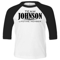 Cornhole Team Johnson Family Last Name Top Lifetime Member T Shirt Toddler 3/4 Sleeve Tee | Artistshot