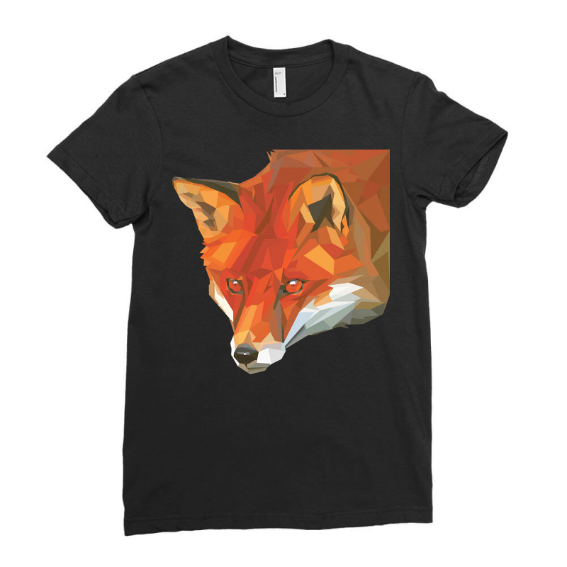 Fox Polygon T  Shirt Fox Polygon Animals T  Shirt Ladies Fitted T-Shirt by bartolettikacey | Artistshot