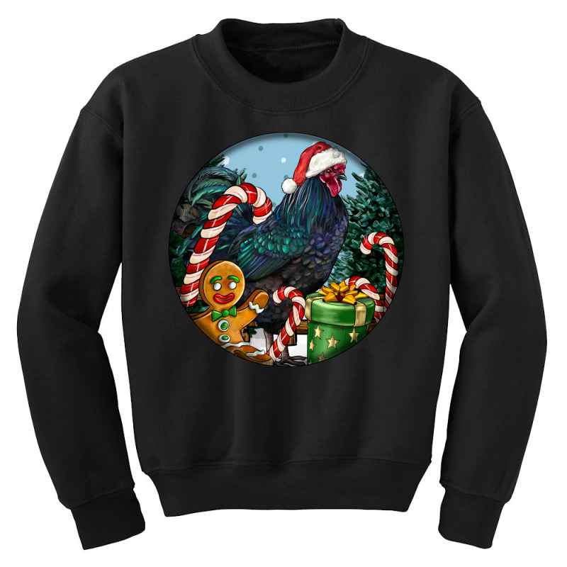 Jersey Giant Rooster Christmas Youth Sweatshirt by LillyAllenDesigns | Artistshot