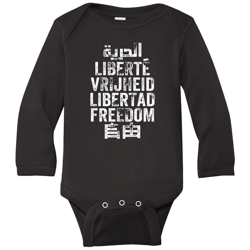 Freedom Is A Universal Language Long Sleeve Baby Bodysuit by Cahyorin | Artistshot