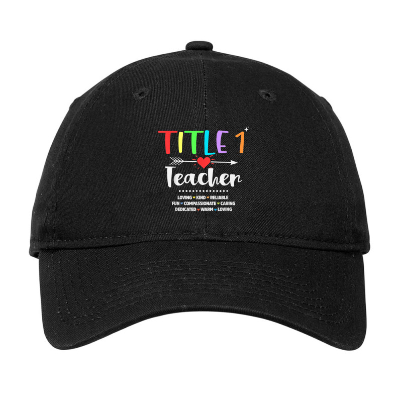 Title One 1 Teacher Cute Back To School Adjustable Cap by MadisonDesign | Artistshot