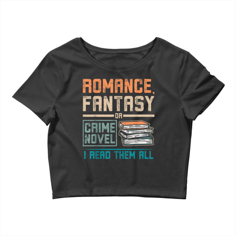 Romance Fantasy Or Crime Novel Reading Crop Top by BraylonDesign | Artistshot