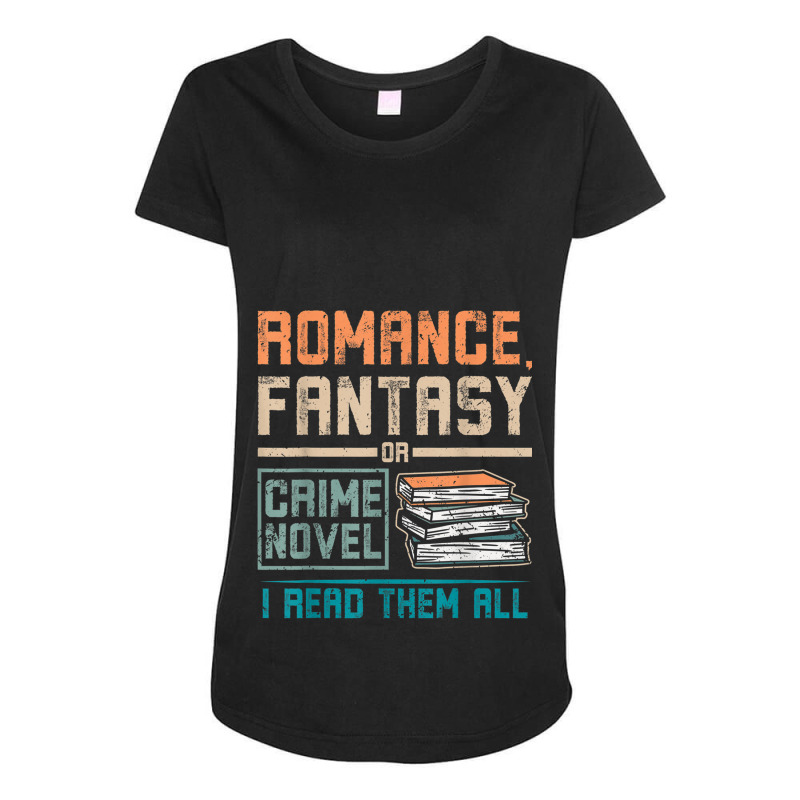 Romance Fantasy Or Crime Novel Reading Maternity Scoop Neck T-shirt by BraylonDesign | Artistshot