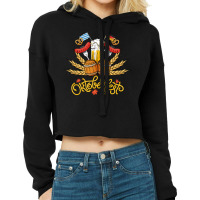 Oktoberfest Ladies Funny Dirndl Beer Bavaria Oktoberfest Sweat Cropped Hoodie | Artistshot