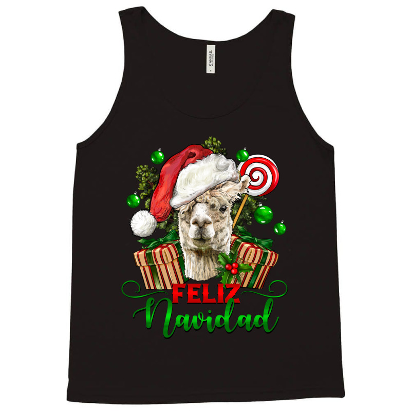 Feliz Navidad Alpaca Head Tank Top | Artistshot