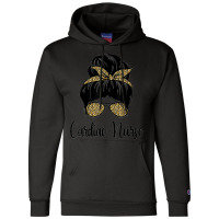 Cardiac Nurse Messy Hair Bun Leopard Cardiologist Graduation Champion Hoodie | Artistshot