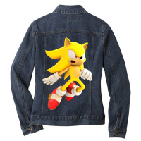 Yellow Hedgehog Jumps Aside Ladies Denim Jacket | Artistshot