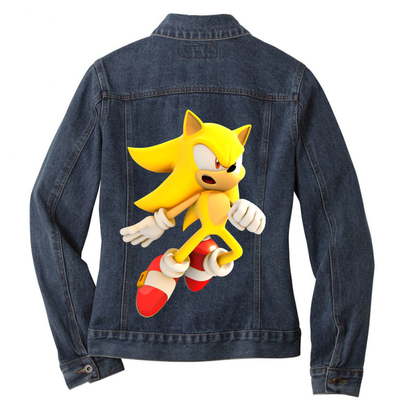 Yellow Hedgehog Jumps Aside Ladies Denim Jacket by CandyDWhite | Artistshot