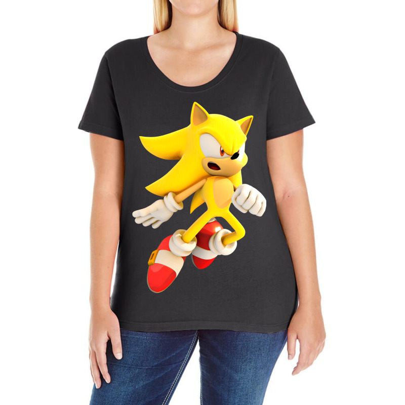 Yellow Hedgehog Jumps Aside Ladies Curvy T-Shirt by CandyDWhite | Artistshot