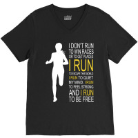 Female Runner Girl Women I Don't Run To Win Races V-neck Tee | Artistshot