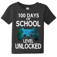 Boys 100 Days Of School Gamer Video Games Level Unlocked Baby Tee | Artistshot