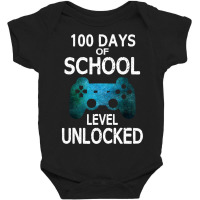 Boys 100 Days Of School Gamer Video Games Level Unlocked Baby Bodysuit | Artistshot