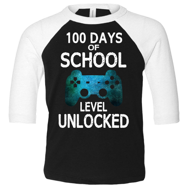 Boys 100 Days Of School Gamer Video Games Level Unlocked Toddler 3/4 Sleeve Tee by EricWade | Artistshot