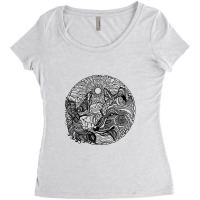 Adult Wolf Coloring Pages Wolf Sun Women's Triblend Scoop T-shirt | Artistshot