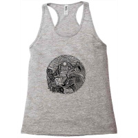 Adult Wolf Coloring Pages Wolf Sun Racerback Tank | Artistshot