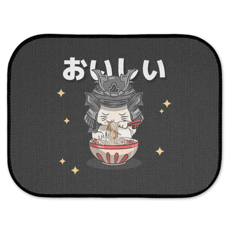 Cute Retro 90s Japanese Kawaii Ramen Samurai Cat Rear Car Mat | Artistshot