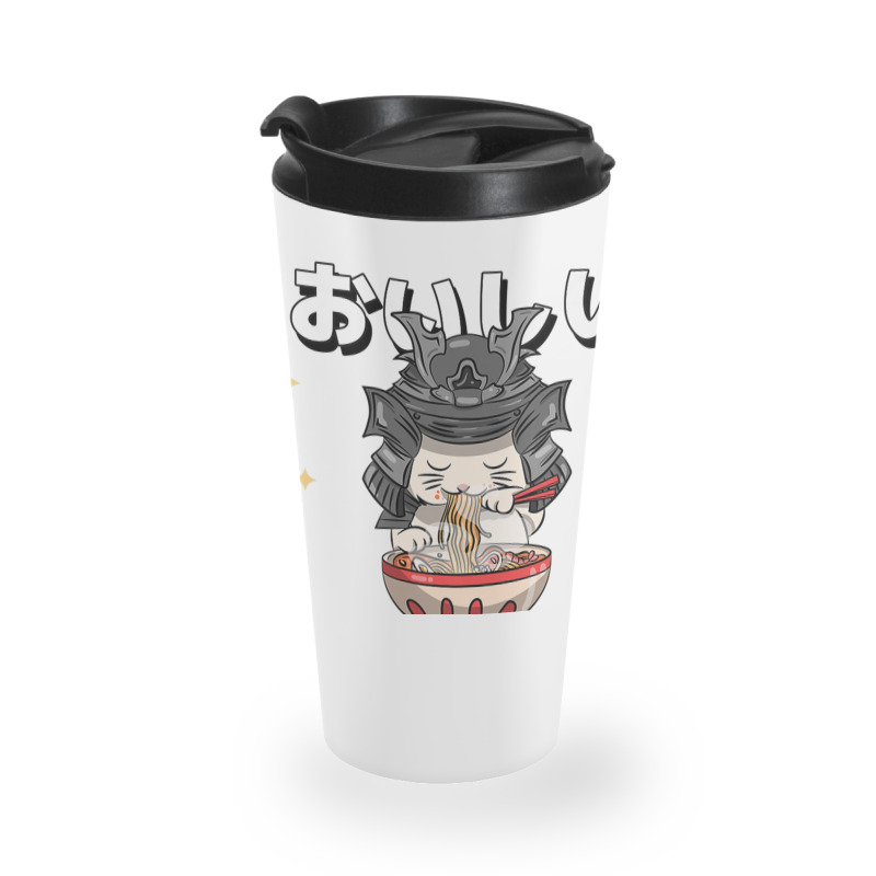 Cute Retro 90s Japanese Kawaii Ramen Samurai Cat Travel Mug | Artistshot