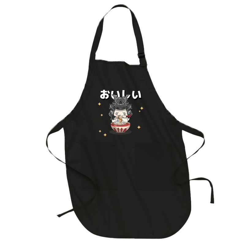 Cute Retro 90s Japanese Kawaii Ramen Samurai Cat Full-length Apron | Artistshot