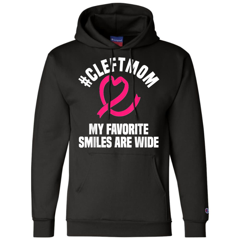 Cleft Lip Palate Smile Pink Awareness Ribbon Mother's Day Champion Hoodie by STACYSCHUDEL | Artistshot