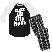 Not In The Mood , Emotion Mood Aesthetic Trend Pullover Hoodie Men's 3/4 Sleeve Pajama Set | Artistshot