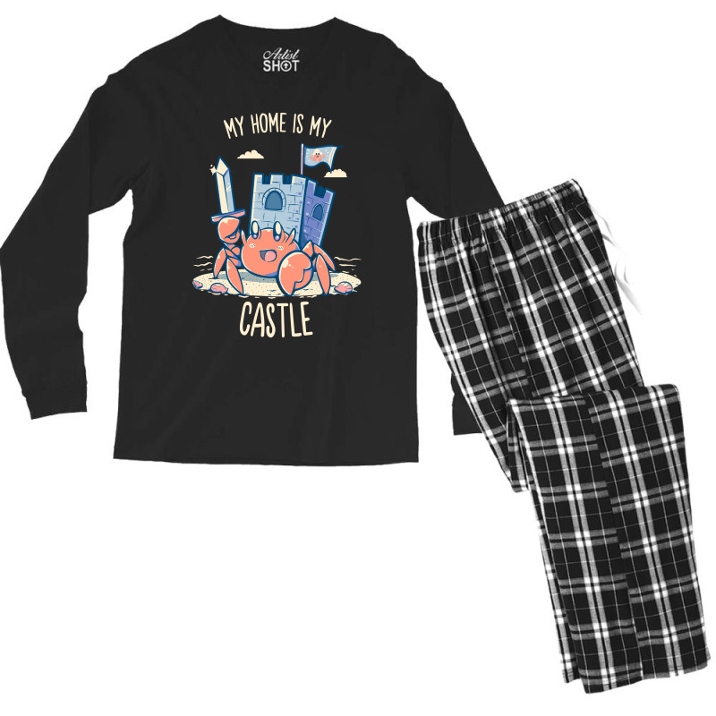 My Home Is My Castle - Hermit Crab Men's Long Sleeve Pajama Set | Artistshot