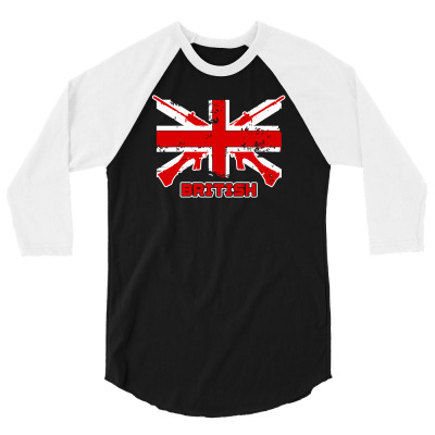 British Flag 3/4 Sleeve Shirt Designed By Satrio Art