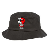 Her Fight Is My Fight Stroke Ischemic Paralysis Red Gloves T Shirt Bucket Hat | Artistshot