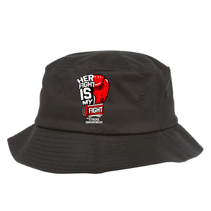 Her Fight Is My Fight Stroke Ischemic Paralysis Red Gloves T Shirt Bucket Hat by puetzee | Artistshot